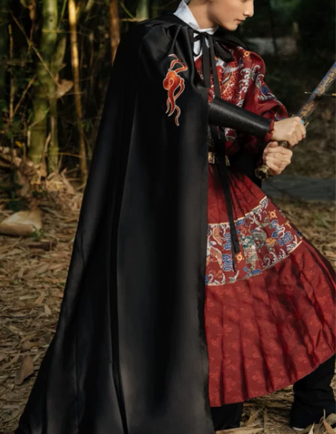 汉梦归飞火流云斗篷高级感飞鱼服配饰汉服飘