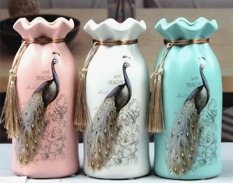 超漂亮 北欧现代简约陶瓷花瓶干花插花家居礼...