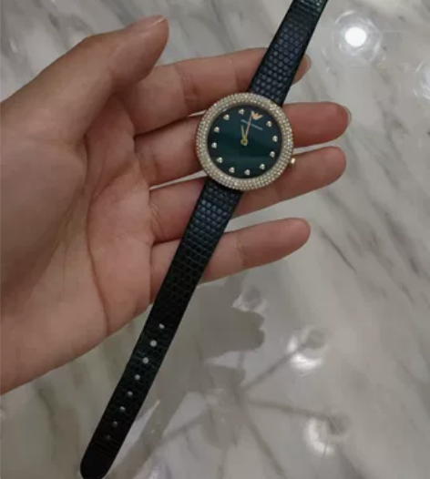 【预售】佟丽娅同款阿玛尼星环手表女复古祖母绿小圆… 阿玛尼...