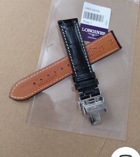 浪琴名匠表带真皮男康卡斯月相军旗律雅系列蝴...