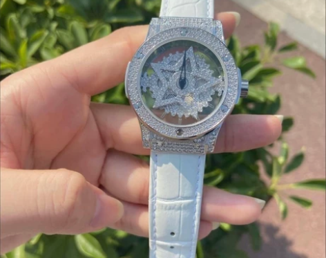 时来运转五芒星高档满钻镂空五角星手表女满天...