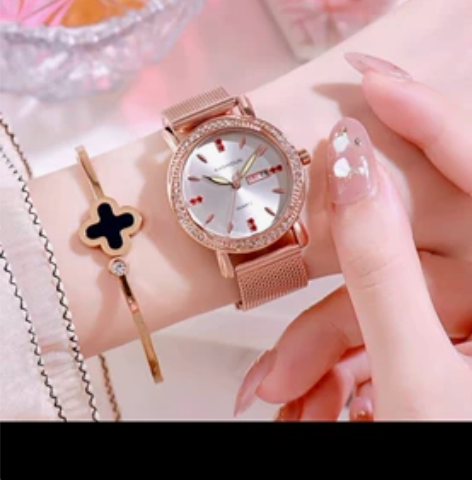 卡诗顿正品手表女空姐防水时尚女士石英表双日...