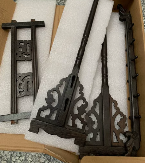 包邮实木正品鸡翅木6针12挂笔挂大号毛笔笔...