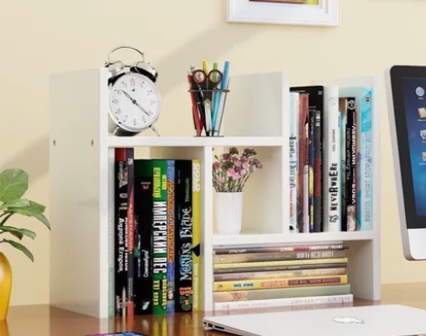 书架桌面置物架简易儿童组合书桌上收纳架学生...