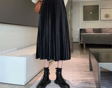 优雅休闲半身裙女2022年新款中长款气质丝...