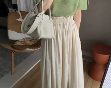 2022新款纯棉半身裙女夏伞裙大摆裙中长款...