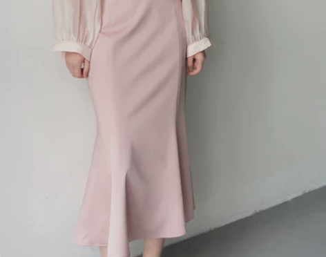 【初夏上新价】粉色鱼尾裙半身裙女夏春秋高腰...