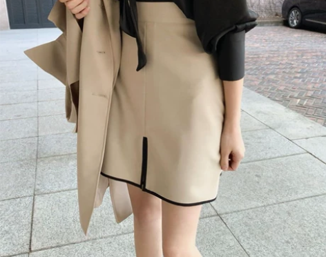 VIN 气质UP~OL夏季高腰半身裙修身包...