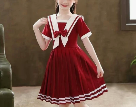 女童中长连衣裙jk制服套装夏装网红儿童裙子...