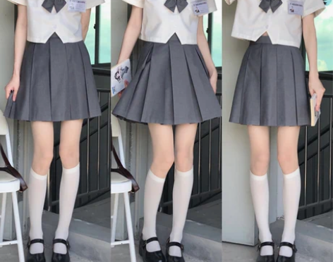 空栗鼠丸jk箱褶裙制服裙十褶基础款半身裙纯...