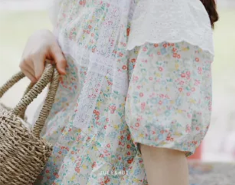 【惠的店】乖萌少女系 清新田园风绚烂小碎花...