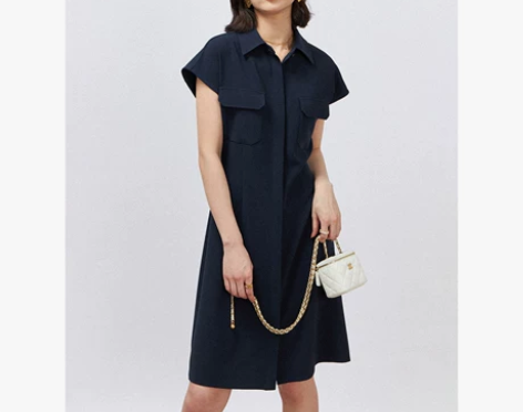 MARIUS丨 极简风三醋酸连肩短袖衬衫连...