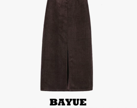 没穿过 BAYUE八月港风复古灯芯绒开叉半...