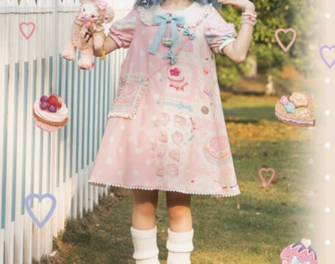 霜糖甜心op猫芮可lolita呲甜短袖夏原...