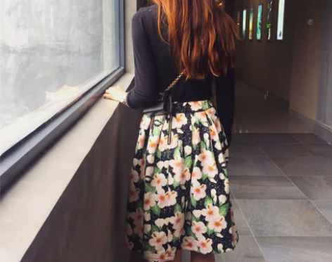 限量自留 百搭超美 碎花拉链半身裙中裙 自...