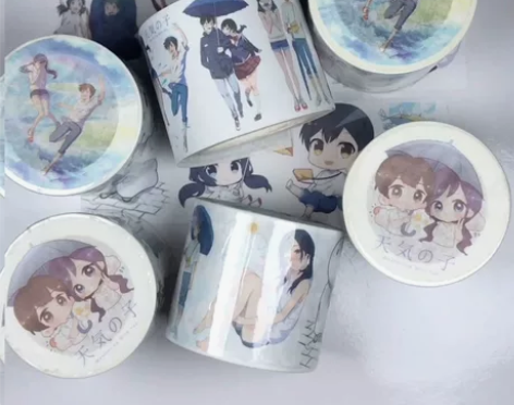 天气之子动漫纸胶带整卷，新海诚作品森岛帆高...