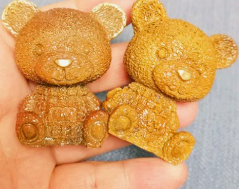 纯黄铜小棕熊客厅招财摆件 古法铸造高温热着...