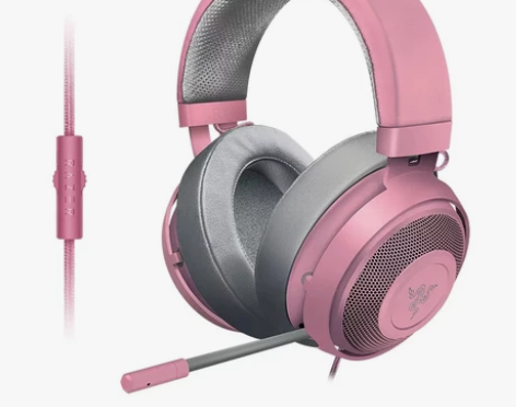雷蛇粉晶耳机 电竞游戏耳机 北海巨妖粉晶耳...