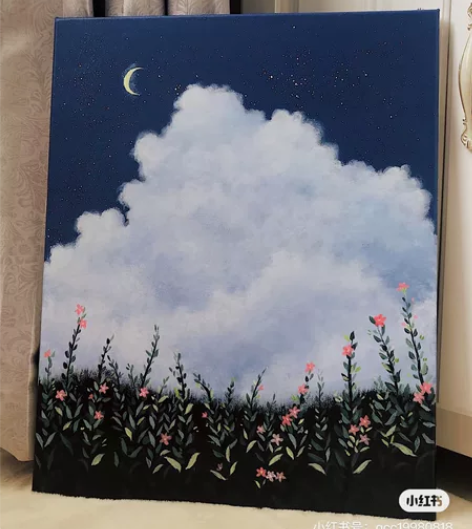 丙烯画 装饰画 尺寸：60cm*80cm