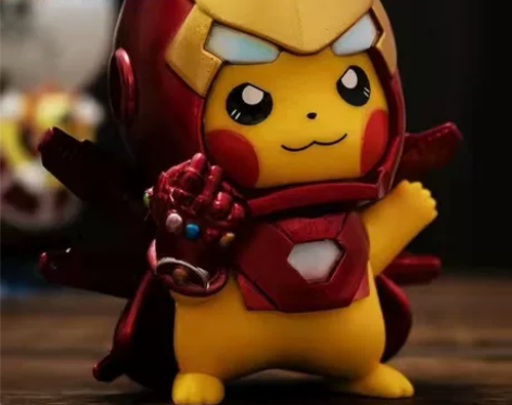 皮卡丘钢铁侠蜘蛛侠手办模型，单个26元一个...