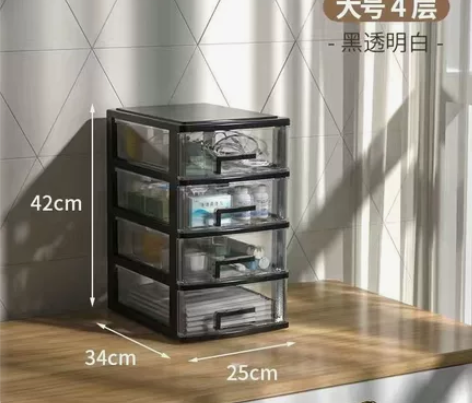 透明桌面收纳盒小抽屉式书桌上收纳柜塑料文具...