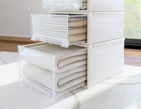 收纳箱抽屉式收纳盒塑料透明衣柜收纳神器家用...