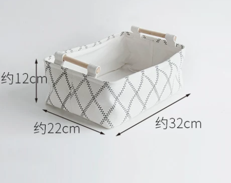 布艺收纳筐桌面收纳盒帆布零食收纳框玩具收纳...