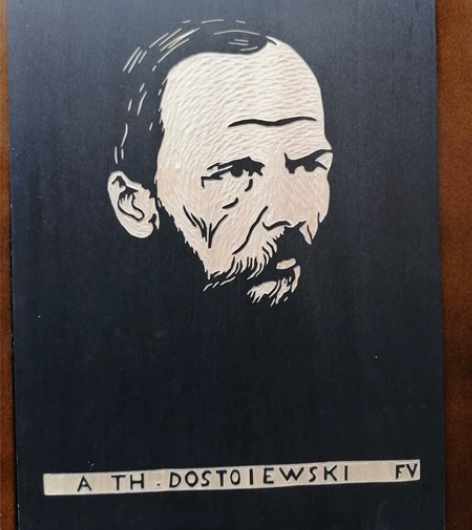 木刻版画：《陀思妥耶夫斯基》1 材质：木刻...