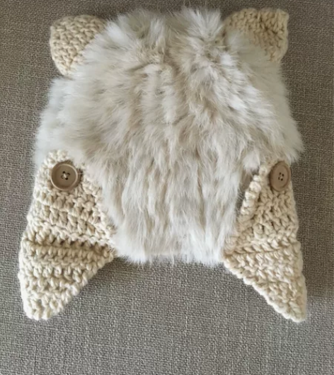 可爱猫耳朵造型毛绒帽 全新未使用