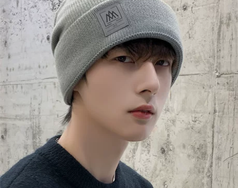 帽子男士冬季保暖毛线针织帽时尚潮新款棉帽骑...