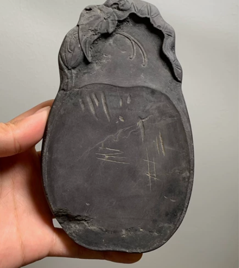 端砚 麻子坑 清代 瓜果砚 长15cm 十...