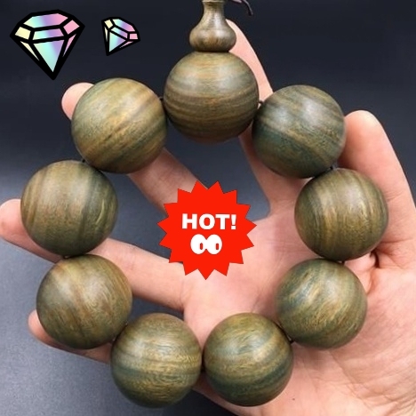 绿檀木手串佛珠30mm##amp；time...