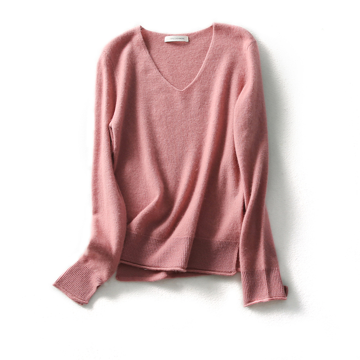 贝丽花园   V领基础羊绒衫  长袖