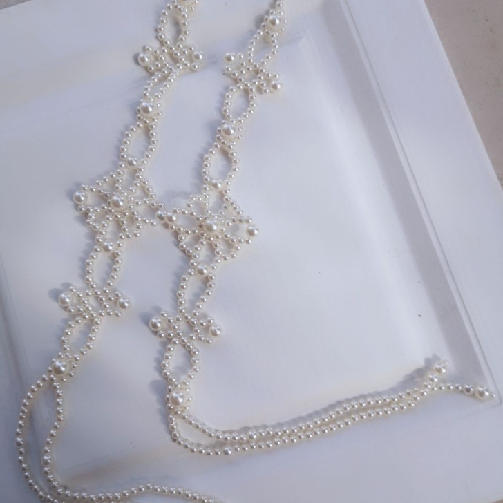 汉服古风配饰珍珠造型长流苏步摇明制飘带襟步...