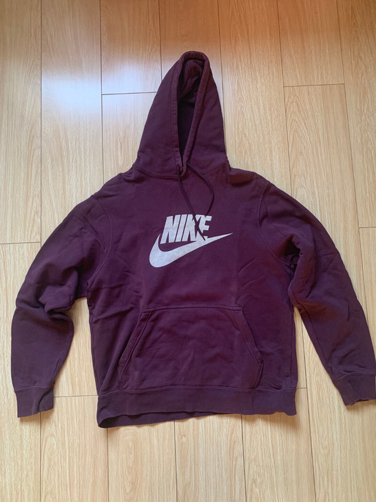 耐克Nike正品枣红色卫衣帽衫