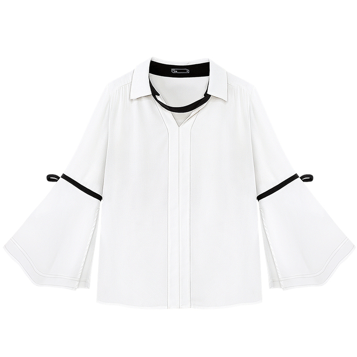 MG小象白色洋气小衫女2018新款甜美打底...