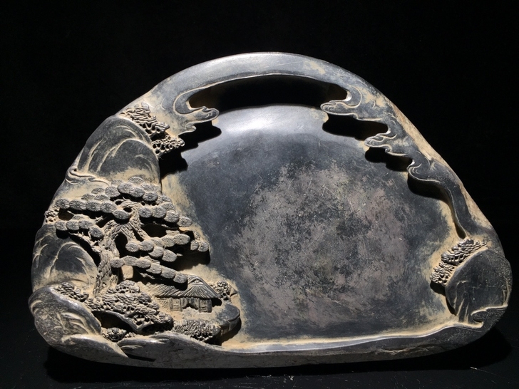 旧藏文房端砚: 溪云初起