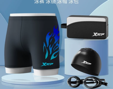 特步游泳装备 泳衣游泳泳裤男专业训练用平角...
