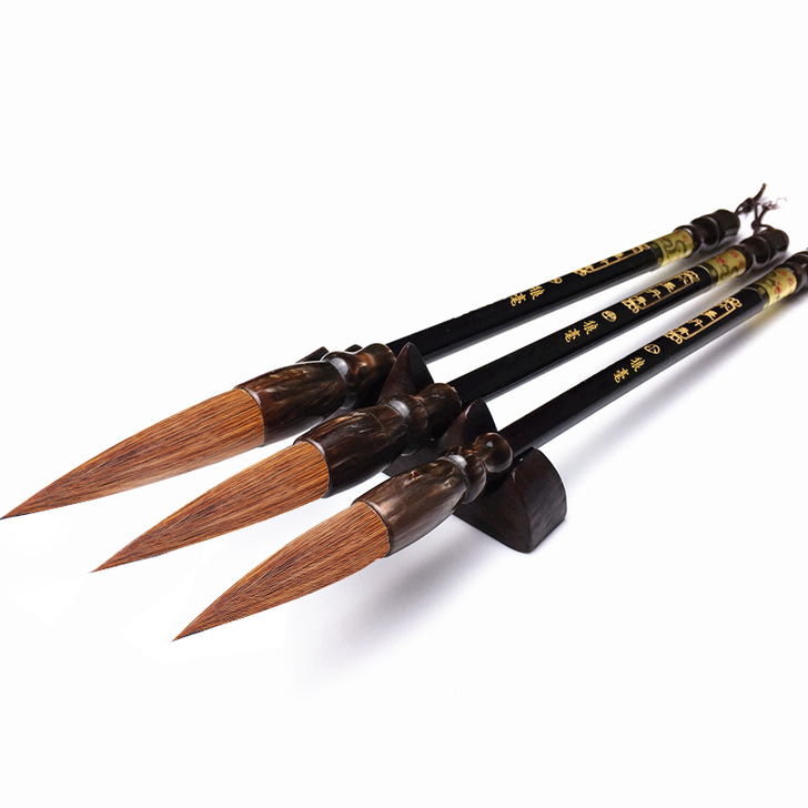 书梁正品熊毫大毛笔狼毫兼毫羊毫大中小楷三支...