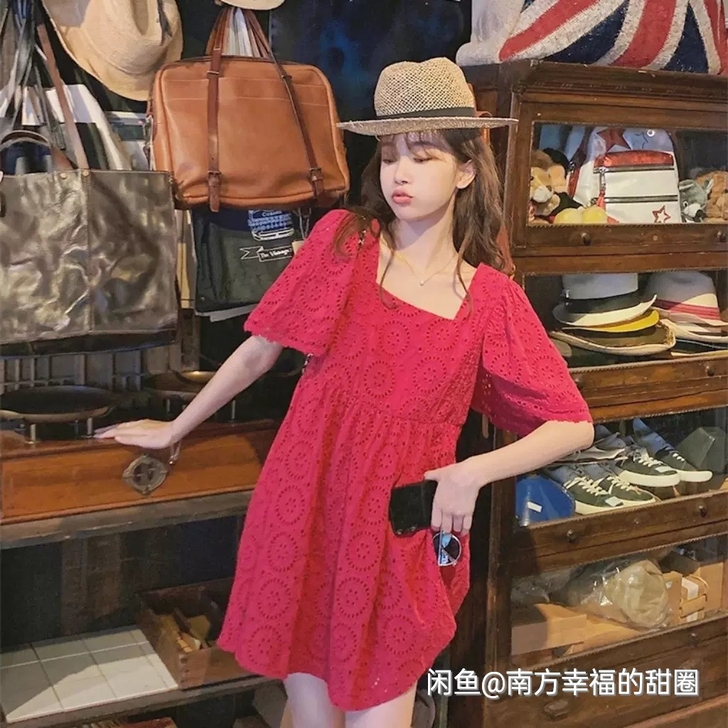 张大奕同款蕾丝公主风连衣裙,适合94-12...