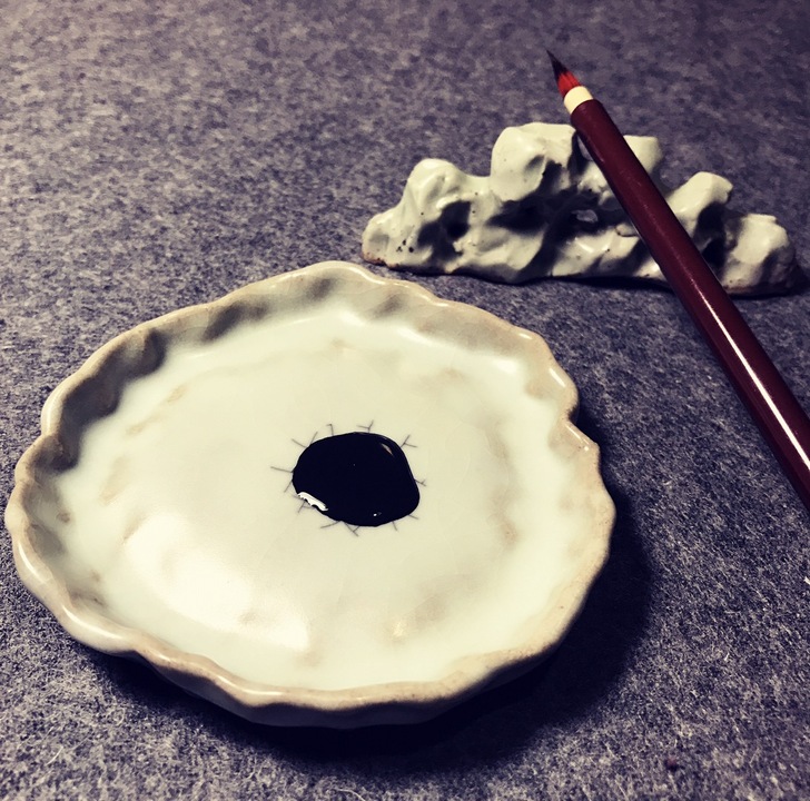 天青仿汝瓷开片手工小墨碟