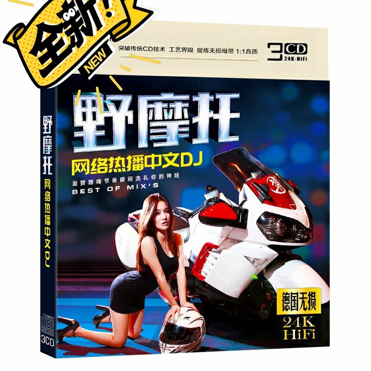 正版网络热播中文DJ 野摩托 大风吹cd碟...