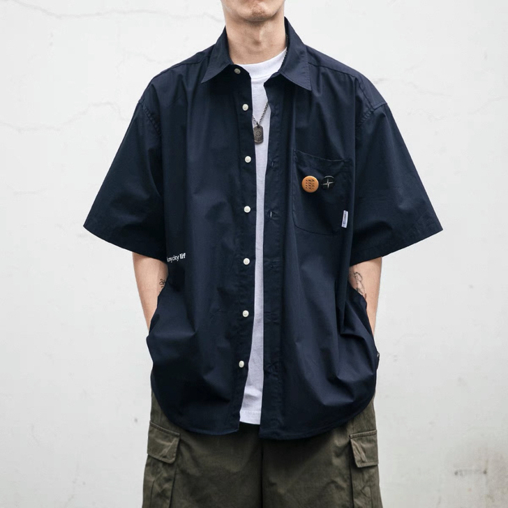 21SS日系潮牌CityBoy宽松短袖衬衫...