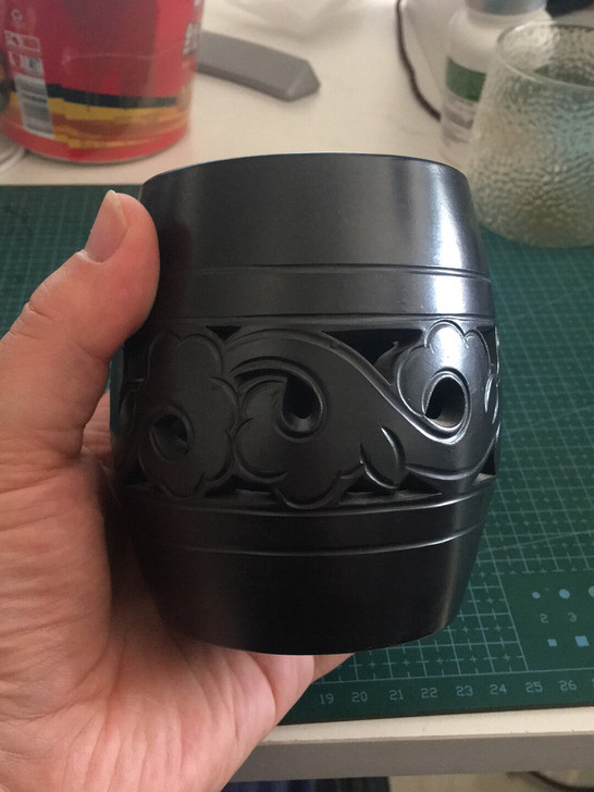 雕花镂空馆陶黑陶笔筒 福利款 特价10元馆...