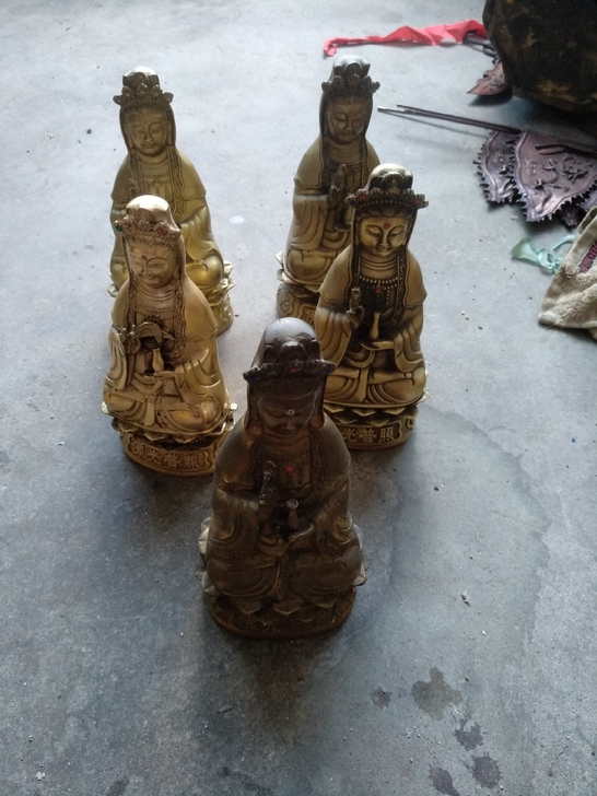 纯铜5观音:高19至2o高重9:3斤:5个...