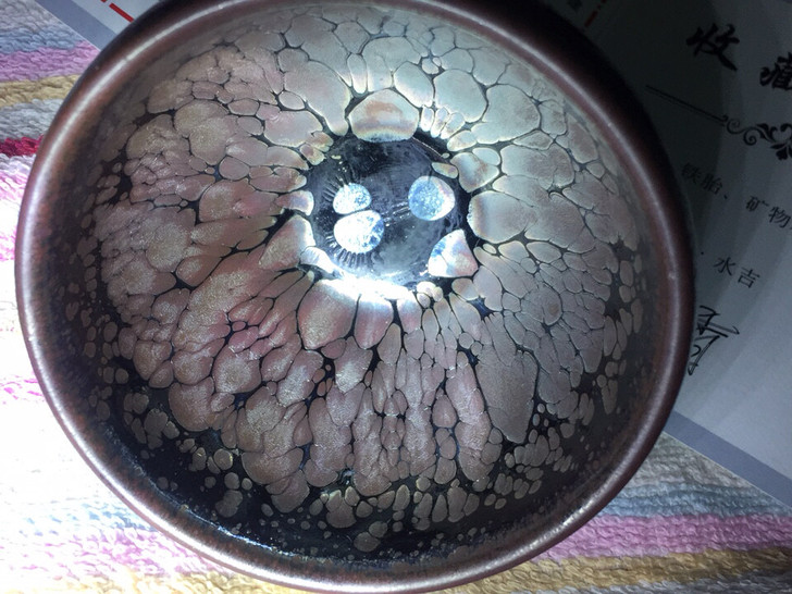 于凤香亲自制建窑8.2口铁胎草木灰矿物釉建...