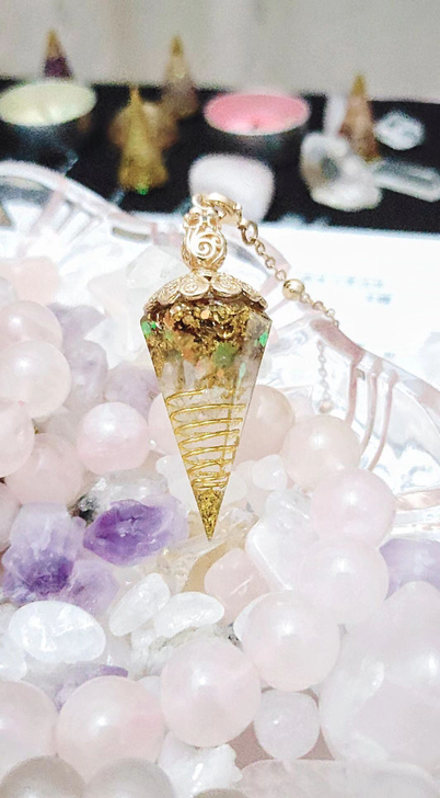 天然黄水晶招财调频奥根灵摆,招正偏财,清理...