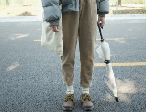 兔子家-自制显瘦灯芯绒休闲裤 文艺港风工装...