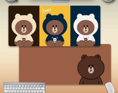 【闲置捡漏】鼠标垫可爱布朗熊鼠标垫超大创意...