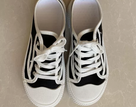 37码女鞋学生党饼干鞋   半拖帆布鞋外穿...